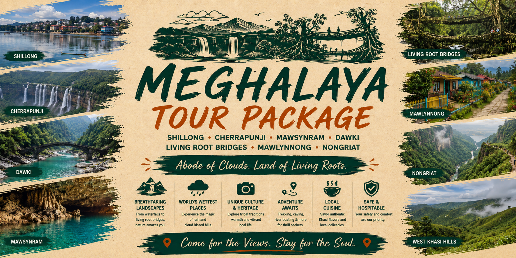The Monsoon Magic of Meghalaya 6N7D